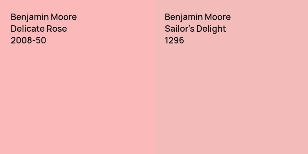 Benjamin Moore Delicate Rose vs. Benjamin Moore Sailor's Delight