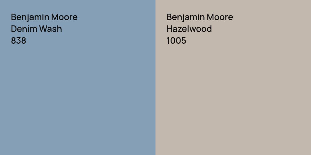 Benjamin Moore Denim Wash vs. Benjamin Moore Hazelwood