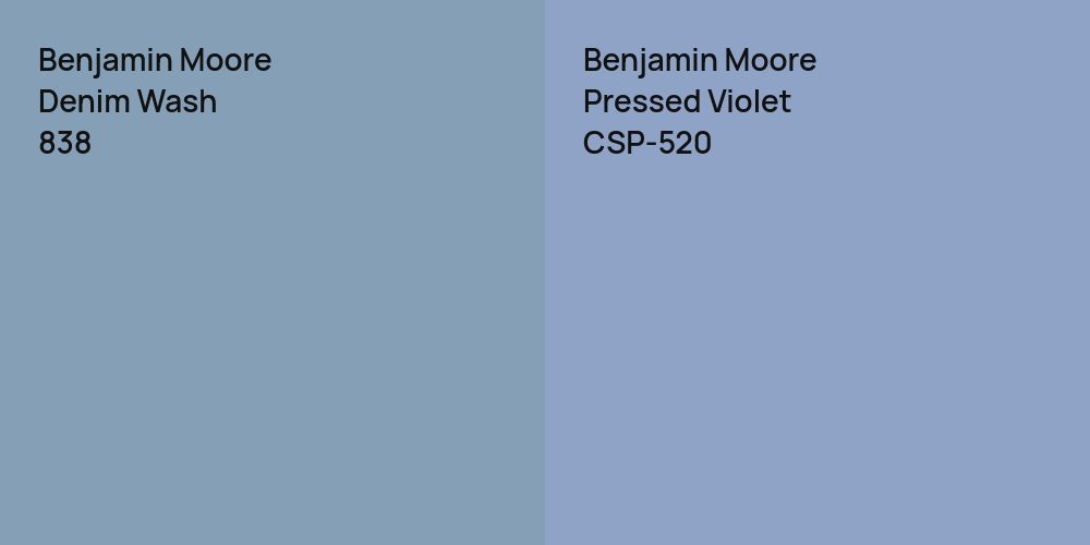 Benjamin Moore Denim Wash vs. Benjamin Moore Pressed Violet