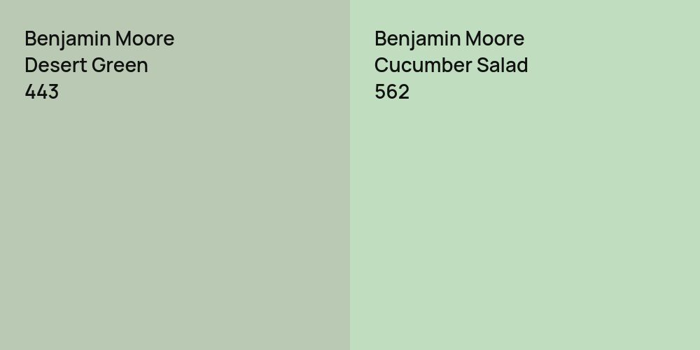 Benjamin Moore Desert Green vs. Benjamin Moore Cucumber Salad