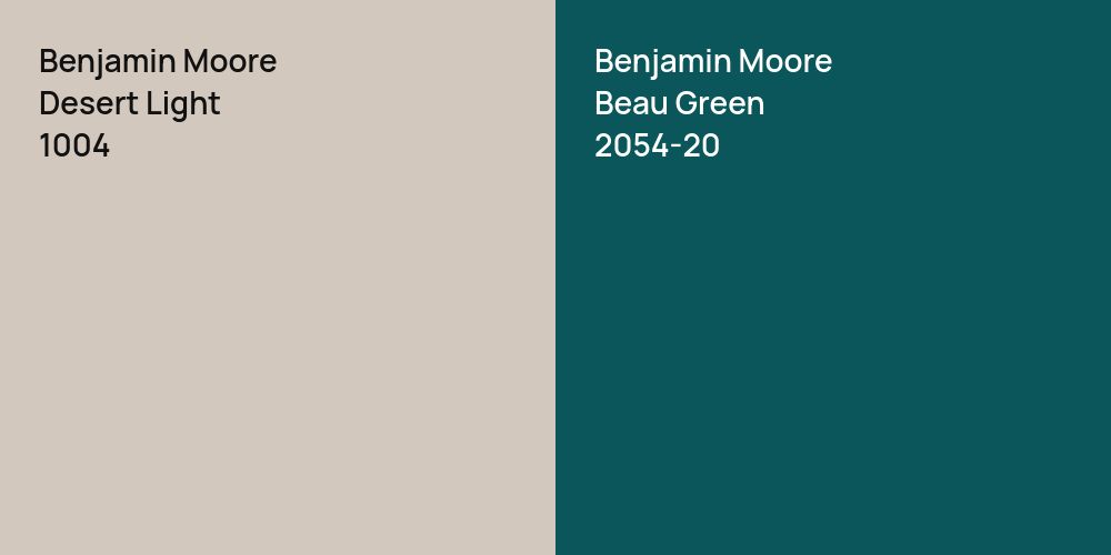 Benjamin Moore Desert Light vs. Benjamin Moore Beau Green