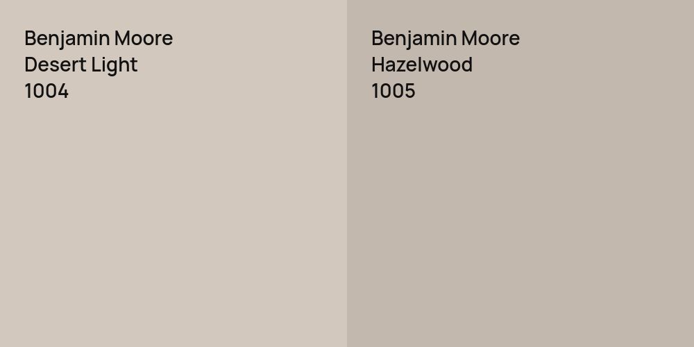 Benjamin Moore Desert Light vs. Benjamin Moore Hazelwood