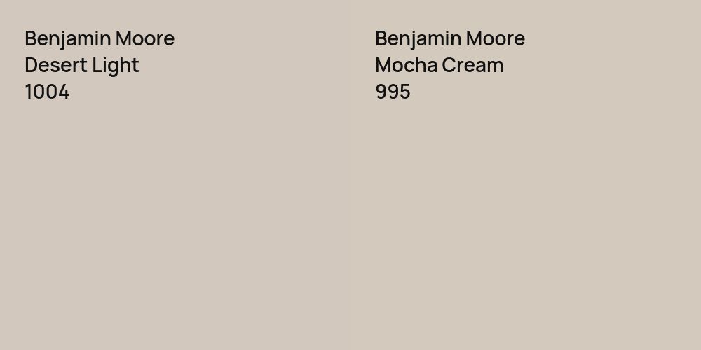 Benjamin Moore Desert Light vs. Benjamin Moore Mocha Cream