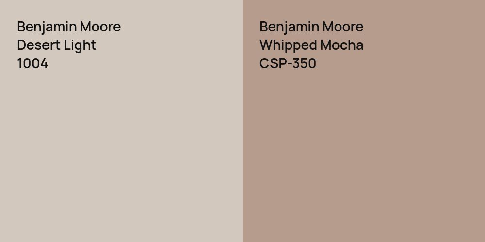 Benjamin Moore Desert Light vs. Benjamin Moore Whipped Mocha