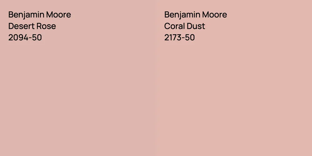 Benjamin Moore Desert Rose vs. Benjamin Moore Coral Dust