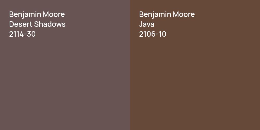 Benjamin Moore Desert Shadows vs. Benjamin Moore Java