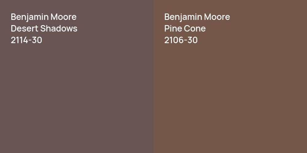 Benjamin Moore Desert Shadows vs. Benjamin Moore Pine Cone