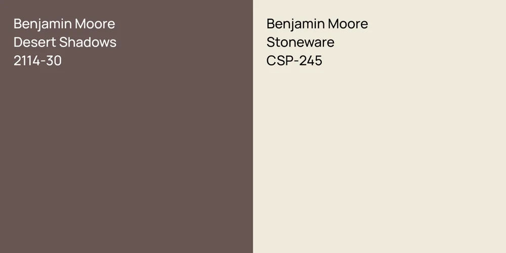 Benjamin Moore Desert Shadows vs. Benjamin Moore Stoneware comparison