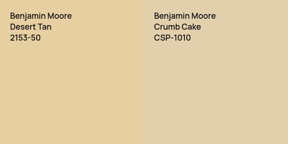 Benjamin Moore Desert Tan vs. Benjamin Moore Crumb Cake