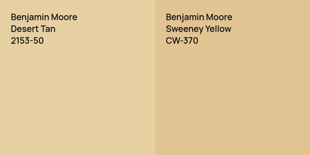 Benjamin Moore Desert Tan vs. Benjamin Moore Sweeney Yellow