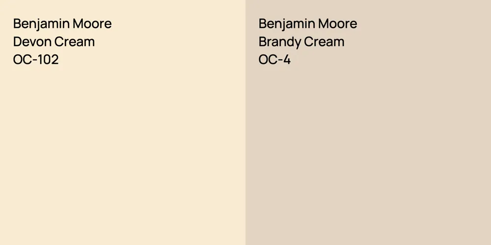 Benjamin Moore Devon Cream vs. Benjamin Moore Brandy Cream