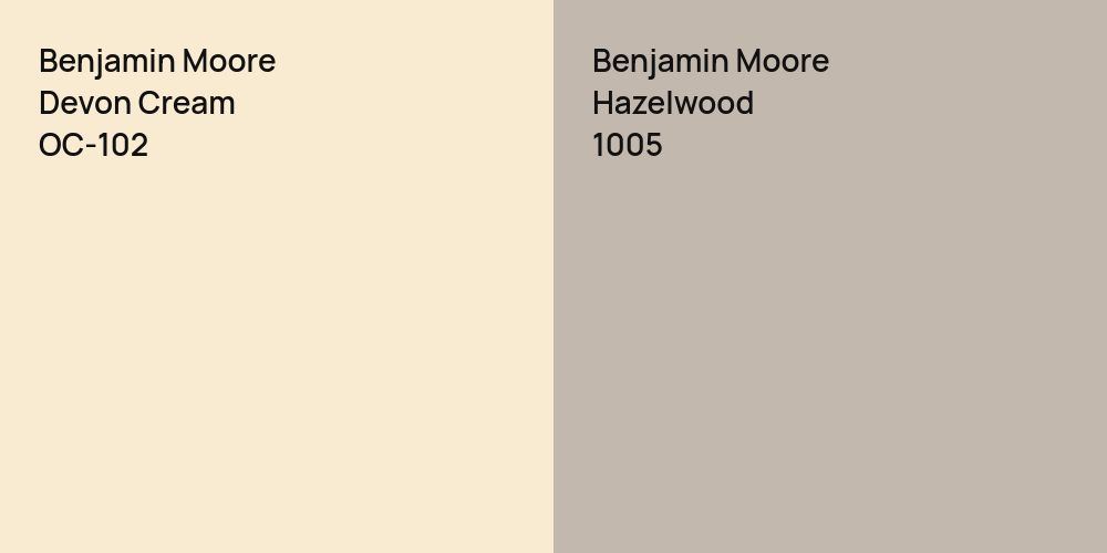 Benjamin Moore Devon Cream vs. Benjamin Moore Hazelwood