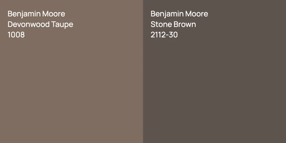 Benjamin Moore Devonwood Taupe vs. Benjamin Moore Stone Brown