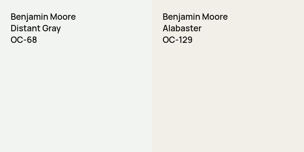 Benjamin Moore Distant Gray vs. Benjamin Moore Alabaster