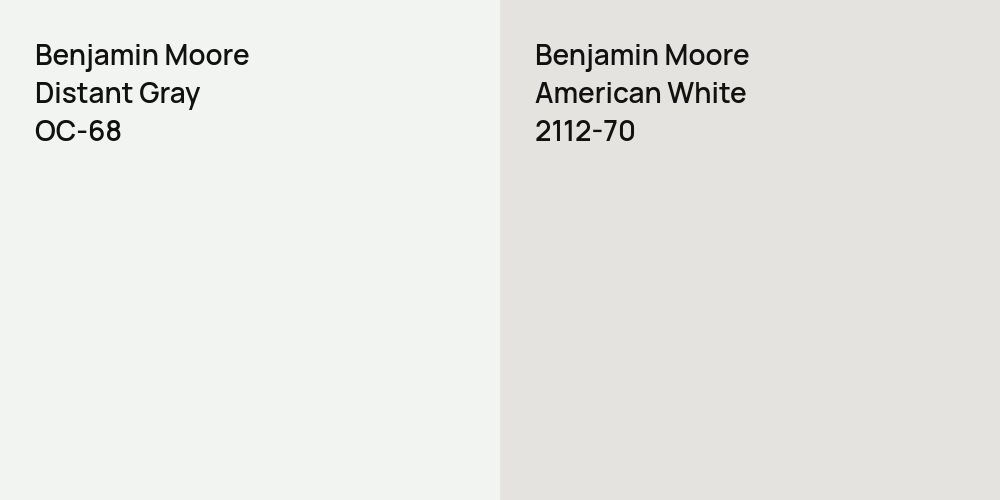 Benjamin Moore Distant Gray vs. Benjamin Moore American White