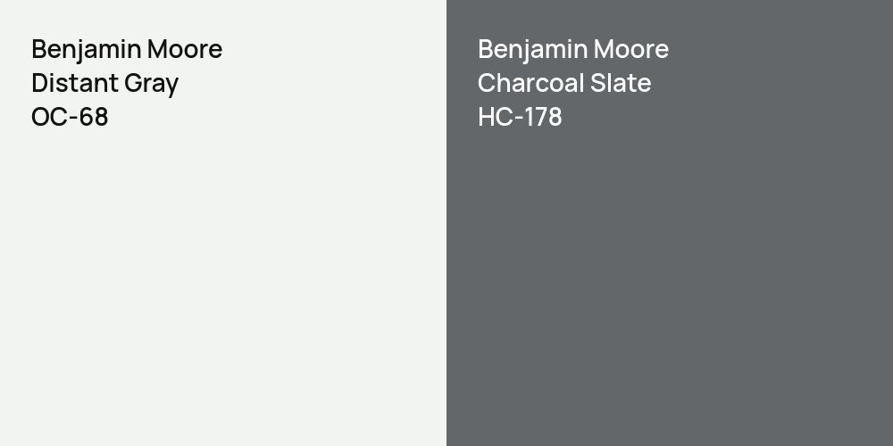 Benjamin Moore Distant Gray vs. Benjamin Moore Charcoal Slate