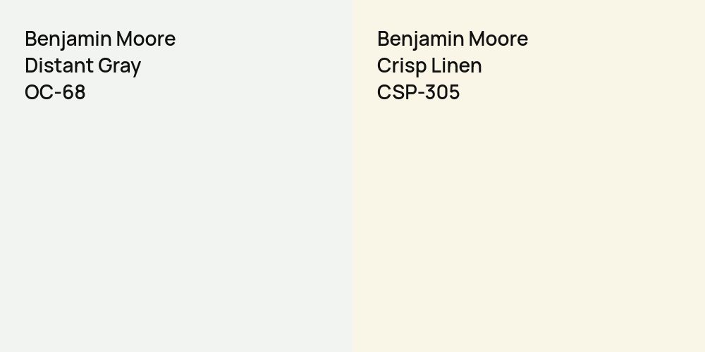 Benjamin Moore Distant Gray vs. Benjamin Moore Crisp Linen