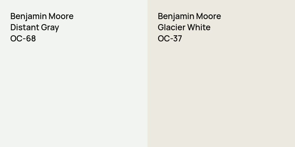 Benjamin Moore Distant Gray vs. Benjamin Moore Glacier White