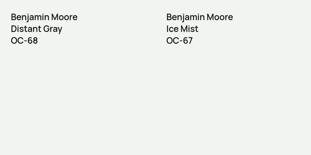 Benjamin Moore Distant Gray vs. Benjamin Moore Ice Mist