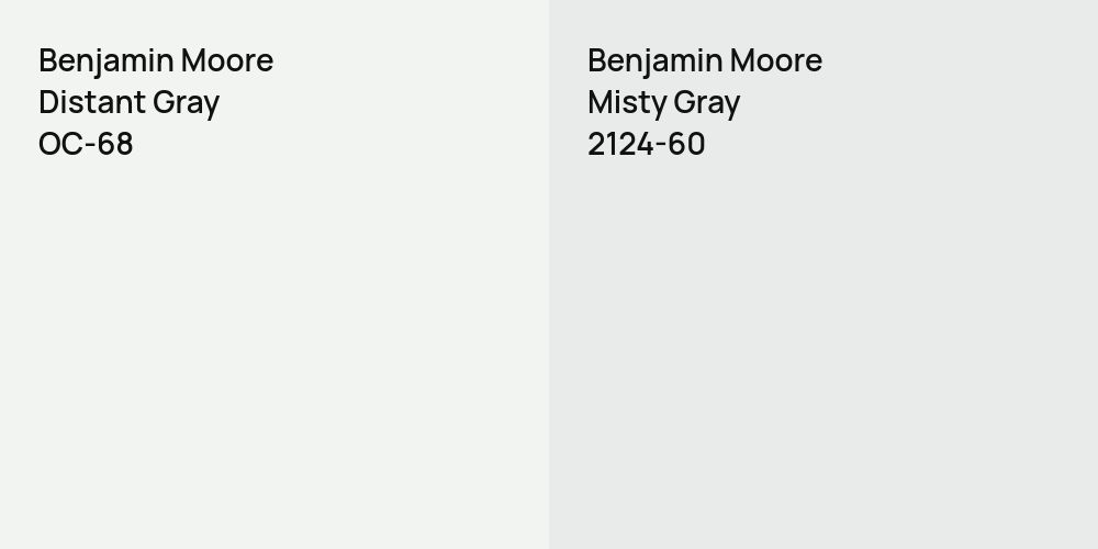 Benjamin Moore Distant Gray vs. Benjamin Moore Misty Gray