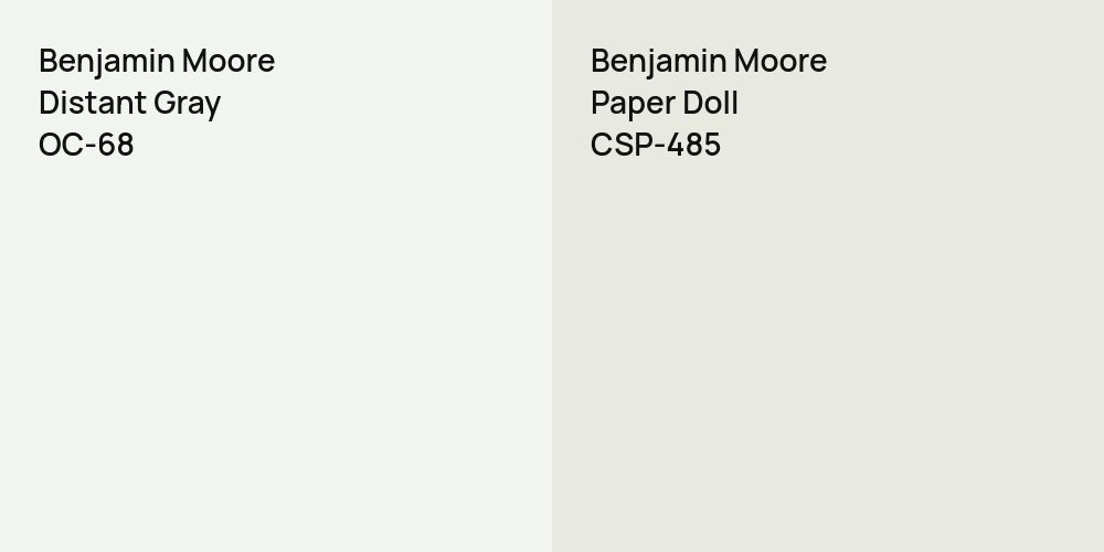 Benjamin Moore Distant Gray vs. Benjamin Moore Paper Doll