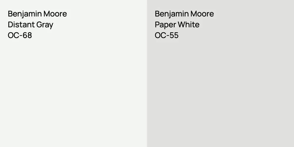 Benjamin Moore Distant Gray vs. Benjamin Moore Paper White