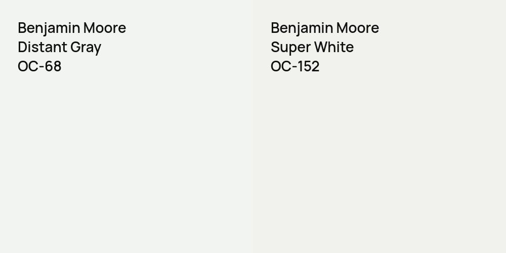 Benjamin Moore Distant Gray vs. Benjamin Moore Super White