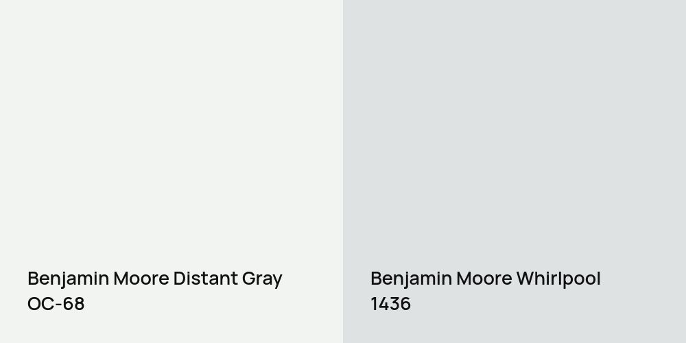 Benjamin Moore Distant Gray vs. Benjamin Moore Whirlpool