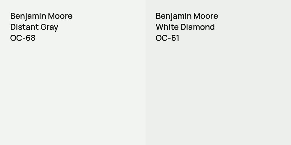 Benjamin Moore Distant Gray vs. Benjamin Moore White Diamond