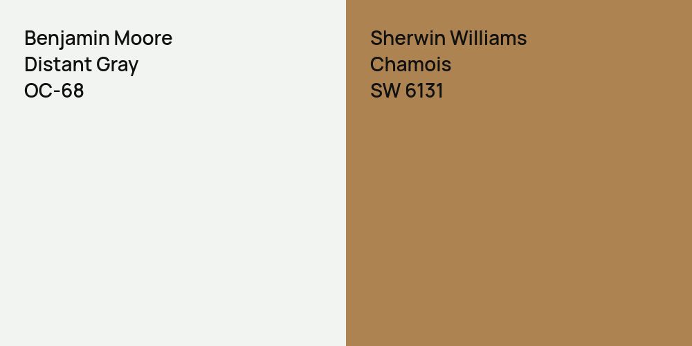 Benjamin Moore Distant Gray vs. Sherwin Williams Chamois