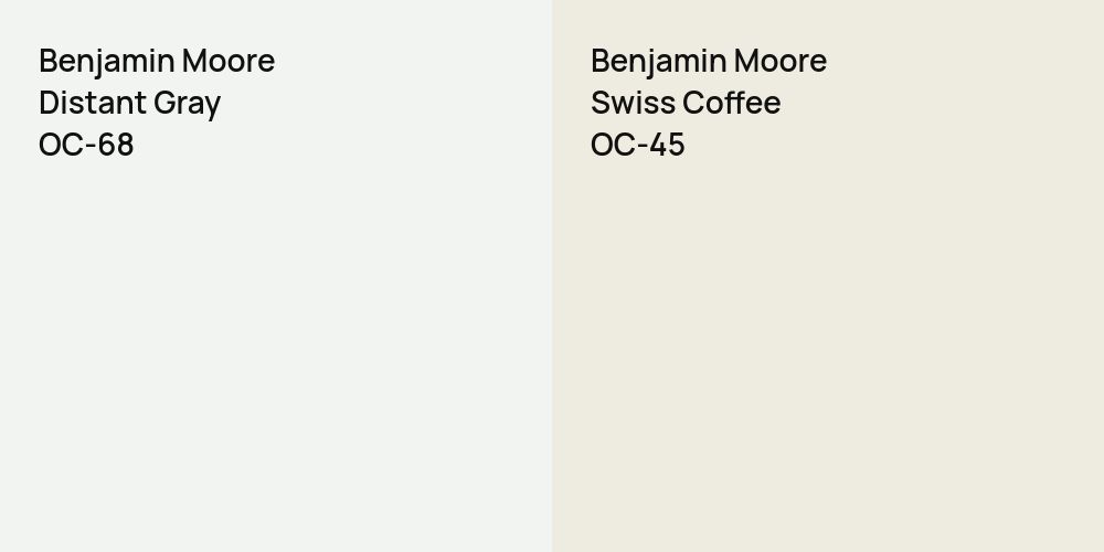 Benjamin Moore Distant Gray vs. Benjamin Moore Swiss Coffee