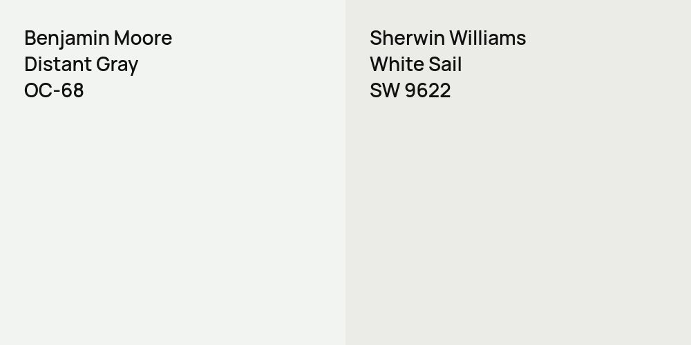 Benjamin Moore Distant Gray vs. Sherwin Williams White Sail