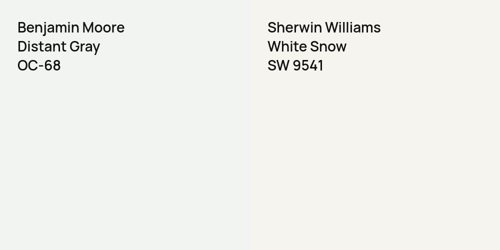 Benjamin Moore Distant Gray vs. Sherwin Williams White Snow