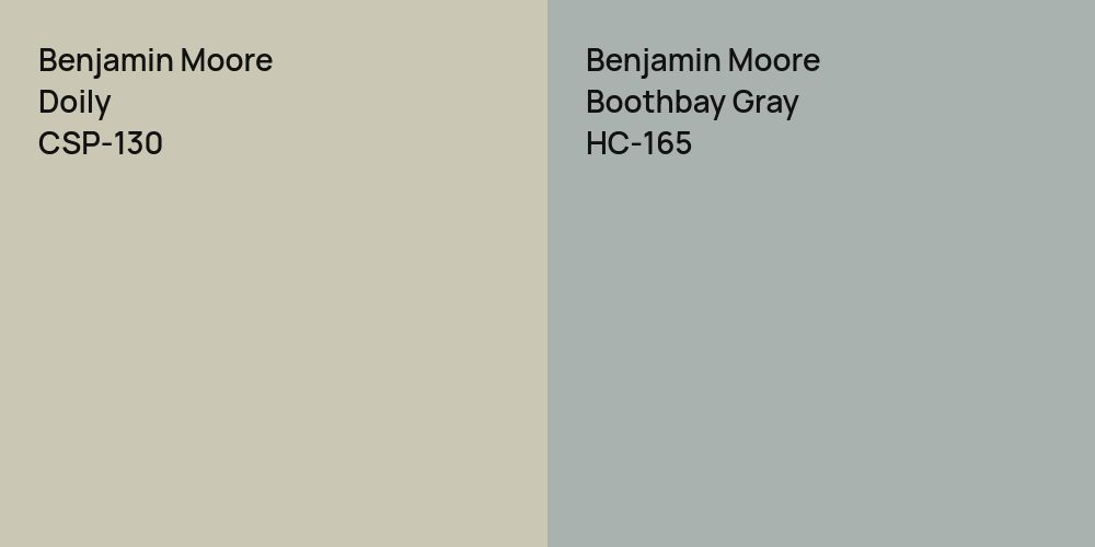 Benjamin Moore Doily vs. Benjamin Moore Boothbay Gray