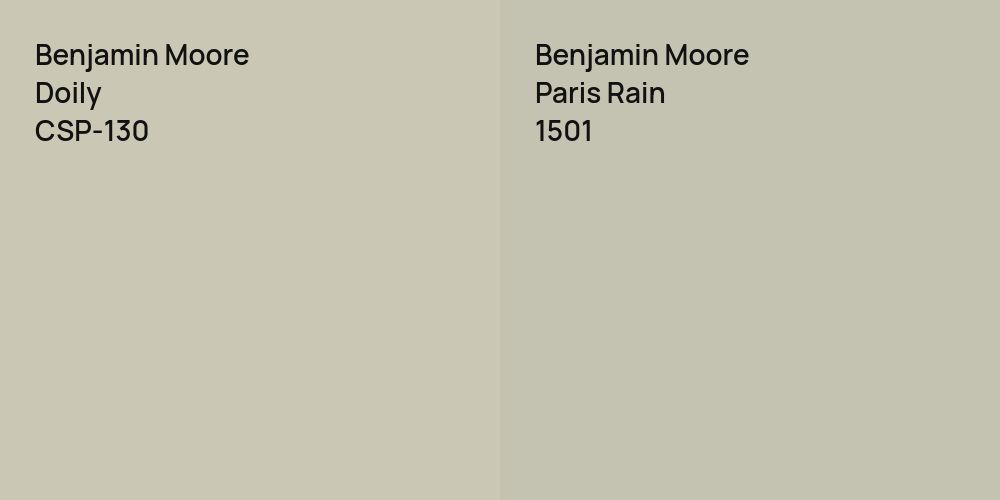 Benjamin Moore Doily vs. Benjamin Moore Paris Rain