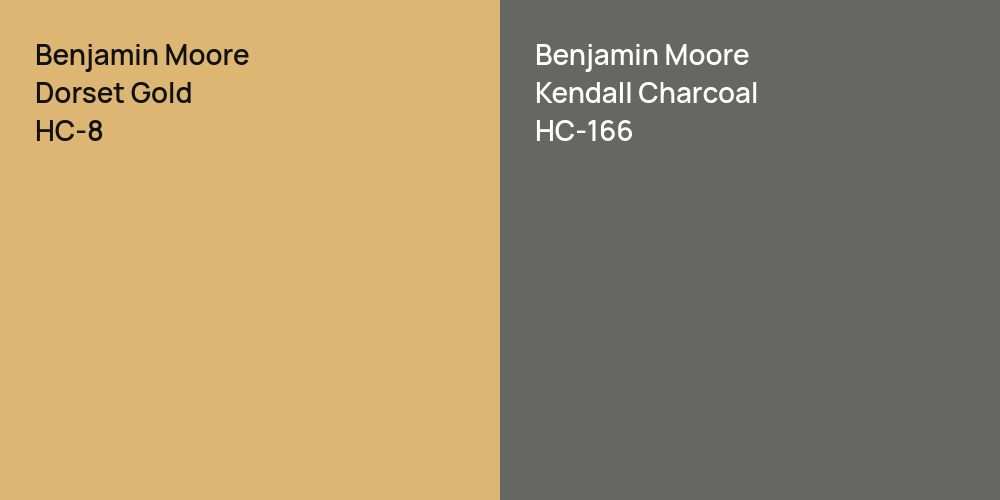 Benjamin Moore Dorset Gold vs. Benjamin Moore Kendall Charcoal