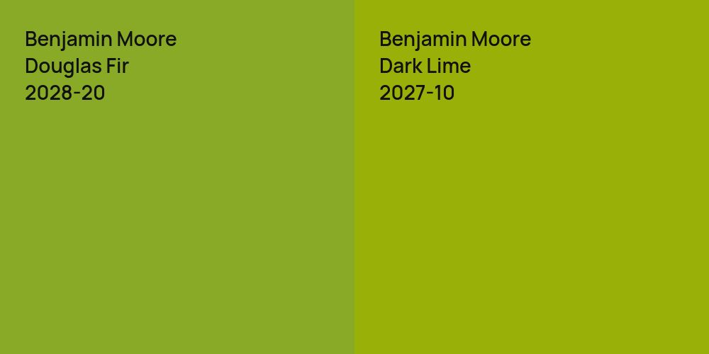 Benjamin Moore Douglas Fir vs. Benjamin Moore Dark Lime