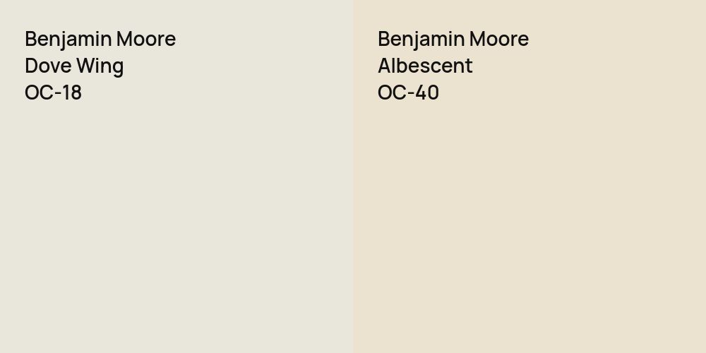 Benjamin Moore Dove Wing vs. Benjamin Moore Albescent