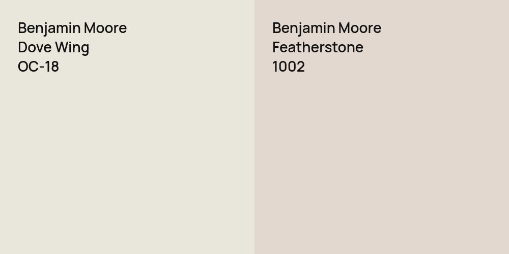 Benjamin Moore Dove Wing vs. Benjamin Moore Featherstone