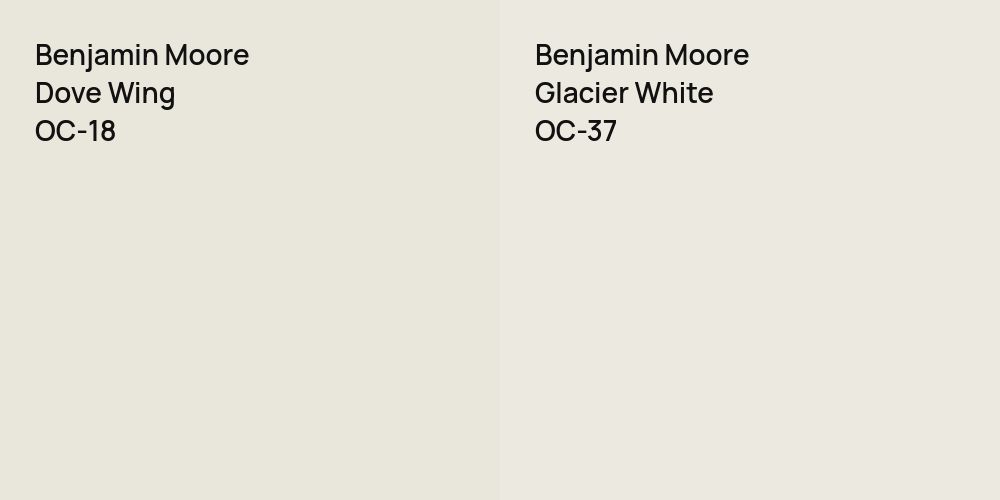 Benjamin Moore Dove Wing vs. Benjamin Moore Glacier White