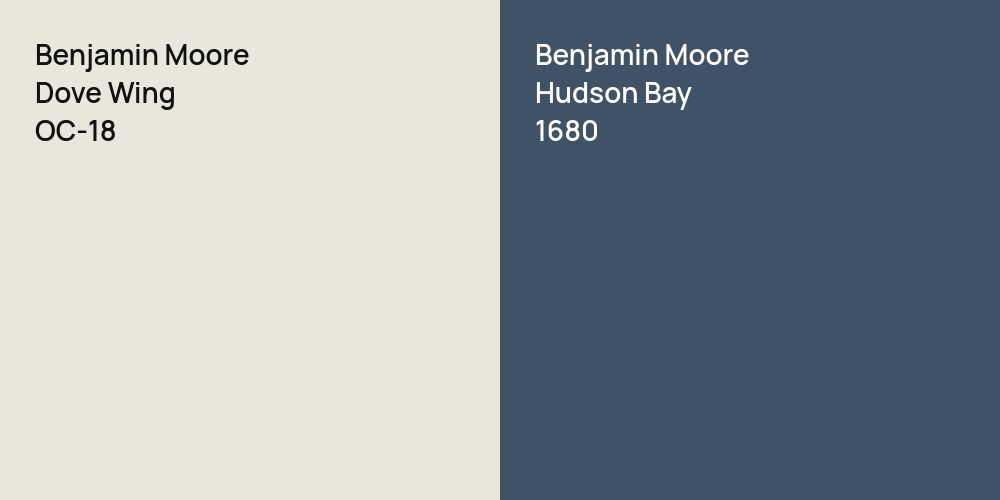 Benjamin Moore Dove Wing vs. Benjamin Moore Hudson Bay