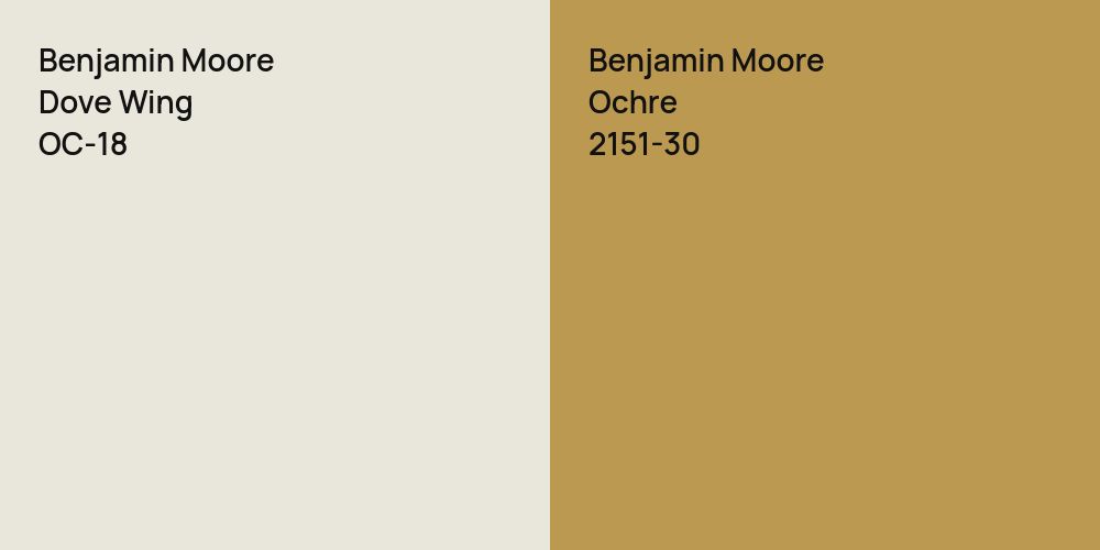 Benjamin Moore Dove Wing vs. Benjamin Moore Ochre