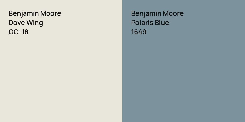 Benjamin Moore Dove Wing vs. Benjamin Moore Polaris Blue