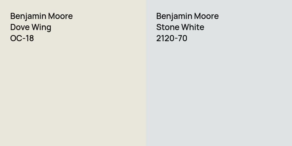 Benjamin Moore Dove Wing vs. Benjamin Moore Stone White