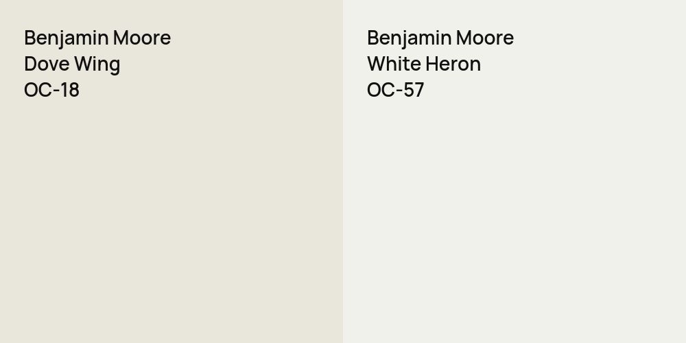 Benjamin Moore Dove Wing vs. Benjamin Moore White Heron