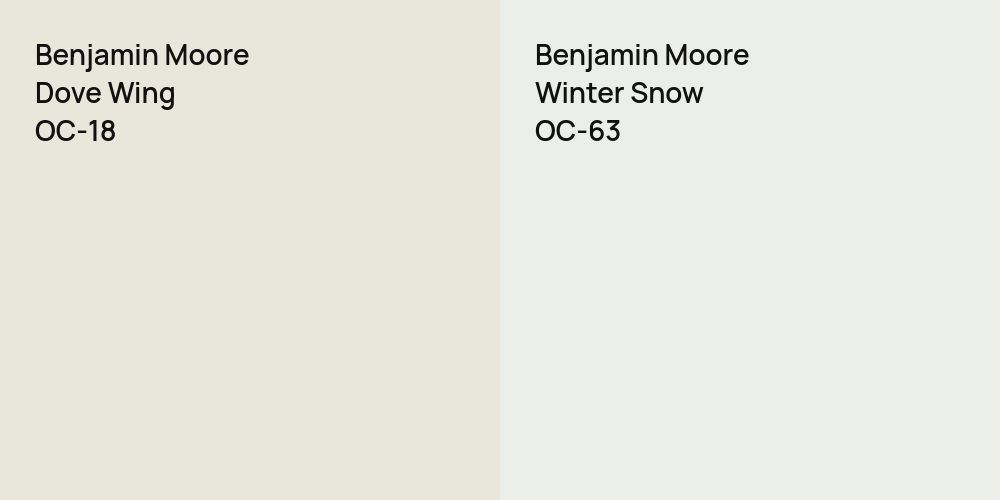 Benjamin Moore Dove Wing vs. Benjamin Moore Winter Snow