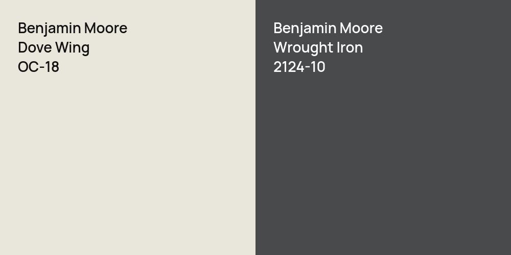 Benjamin Moore Dove Wing vs. Benjamin Moore Wrought Iron