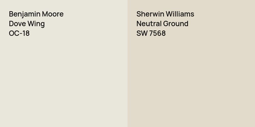 Benjamin Moore Dove Wing vs. Sherwin Williams Neutral Ground