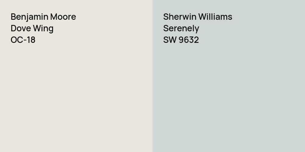 Benjamin Moore Dove Wing vs. Sherwin Williams Serenely