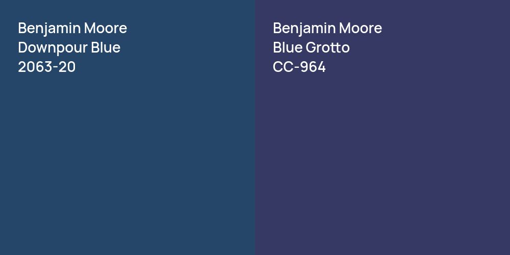 Benjamin Moore Downpour Blue vs. Benjamin Moore Blue Grotto